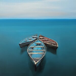 Oil Painting 'Three Boats' 40cm x 30cm