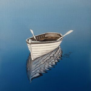 Oil Painting 'The White Boat' 40cm x 30cm