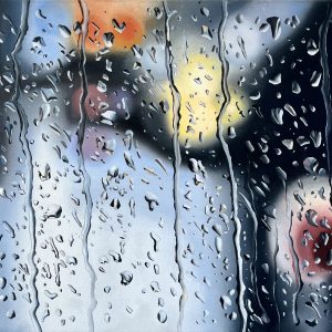 Oil Painting  'Chasing Raindrops' 16 inches x 12 inches