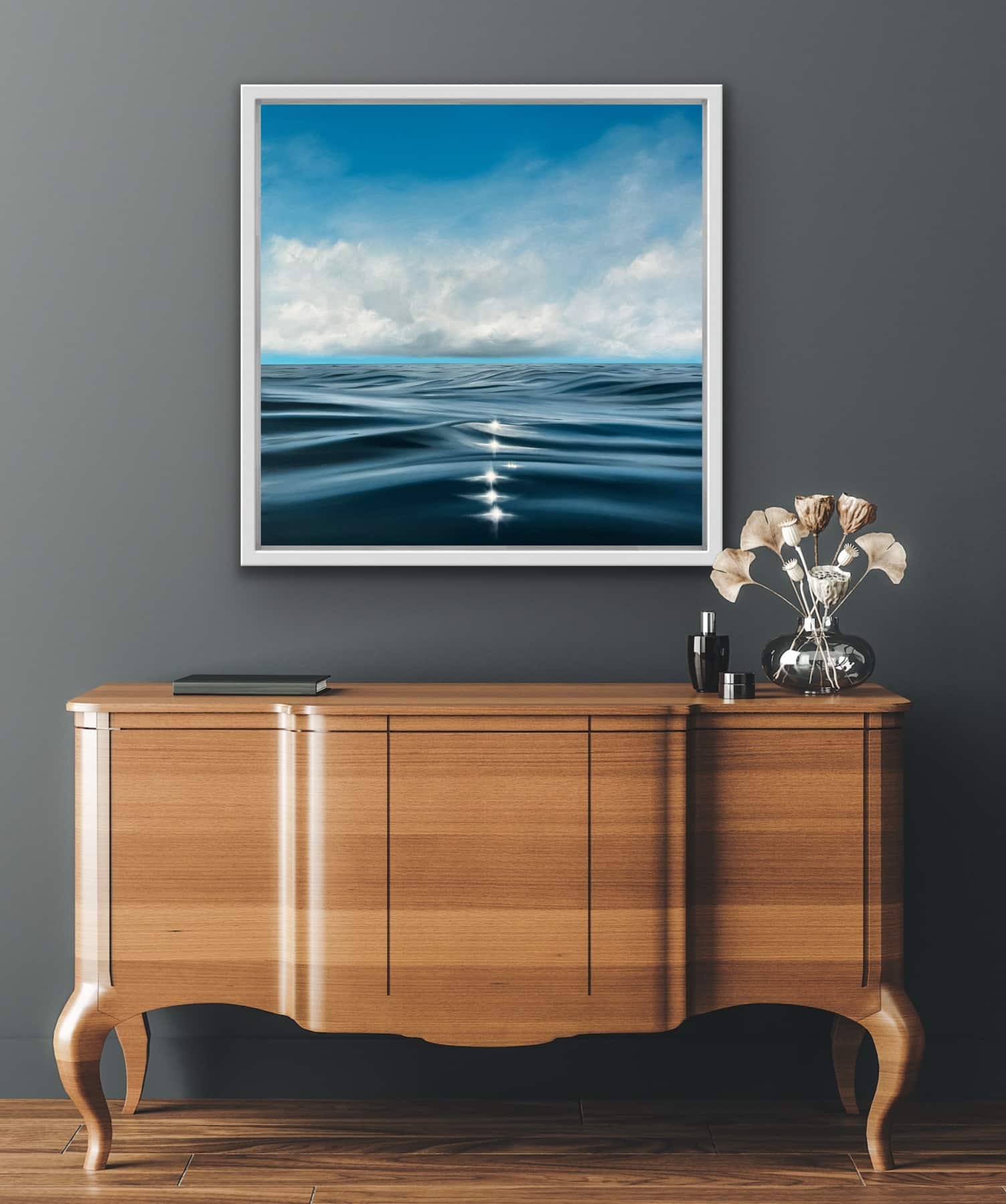 Oil Painting 'Azure' 50cm x 50cm - Image 4