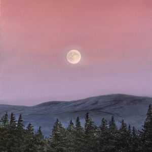Oil Painting 'Forest Moon' 16 inches x 12 inches