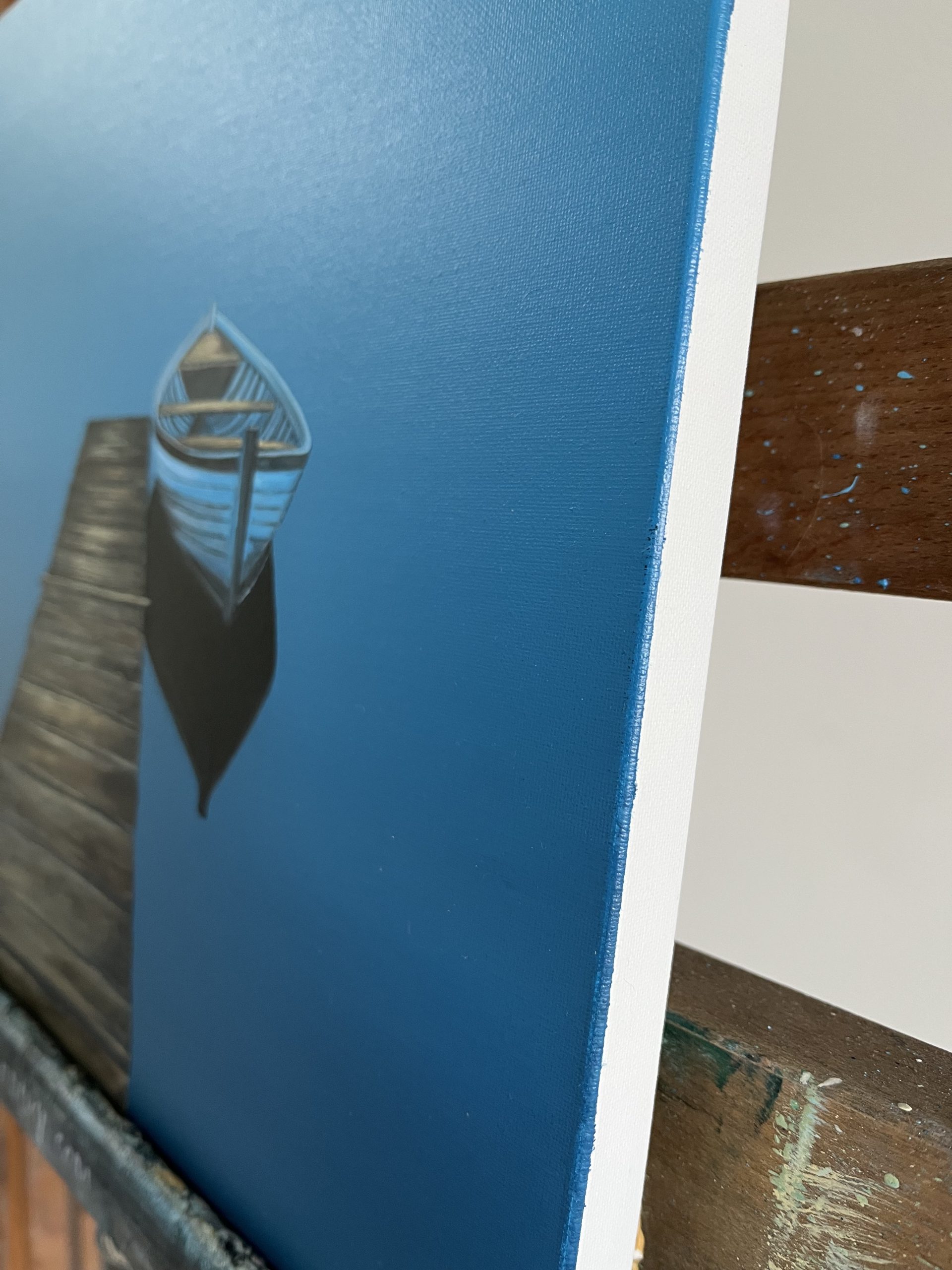 Oil Painting 'Secret Harbour' 30cm x 30cm - Image 3