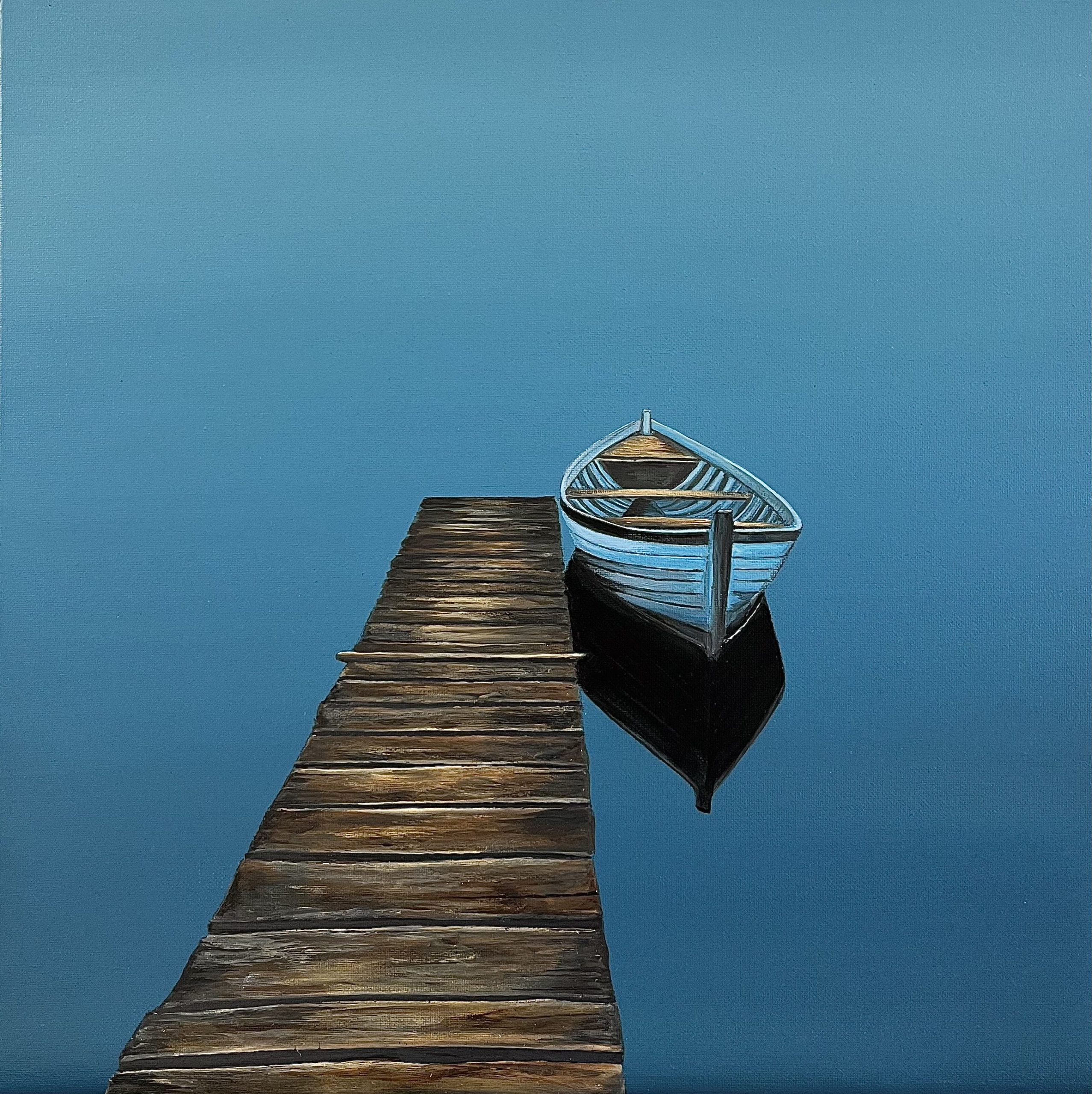 Oil Painting 'Secret Harbour' 30cm x 30cm