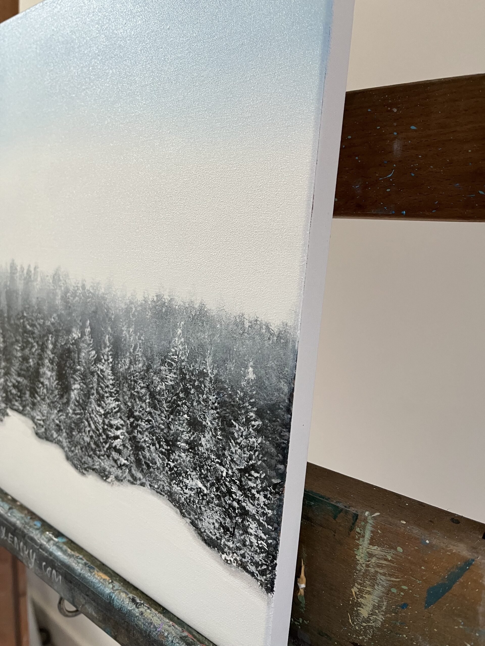 Oil Painting 30cm x 30cm 'Winter' - Image 4