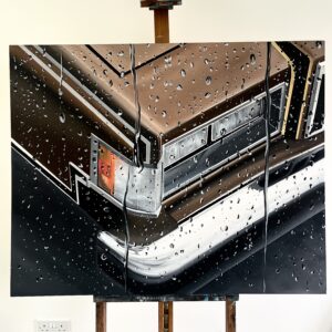 Commission Painting 100cm x 80cm 'Car with Rain'
