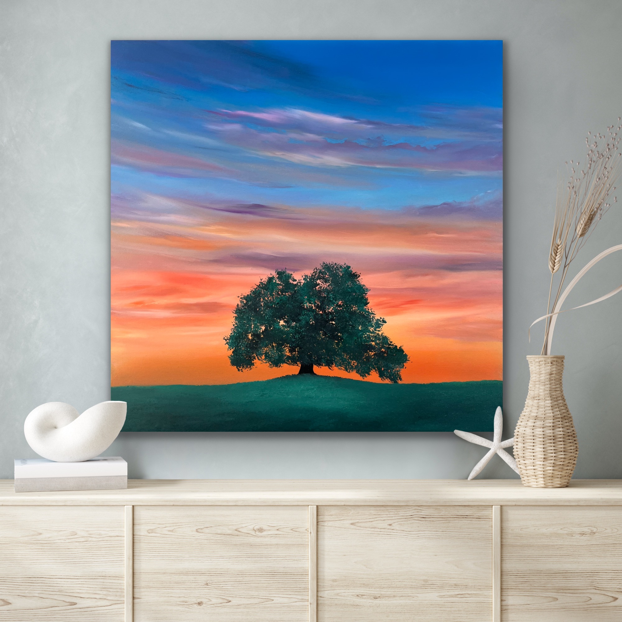 Oil Painting 'Dusk' 40cm x 40cm - Image 5