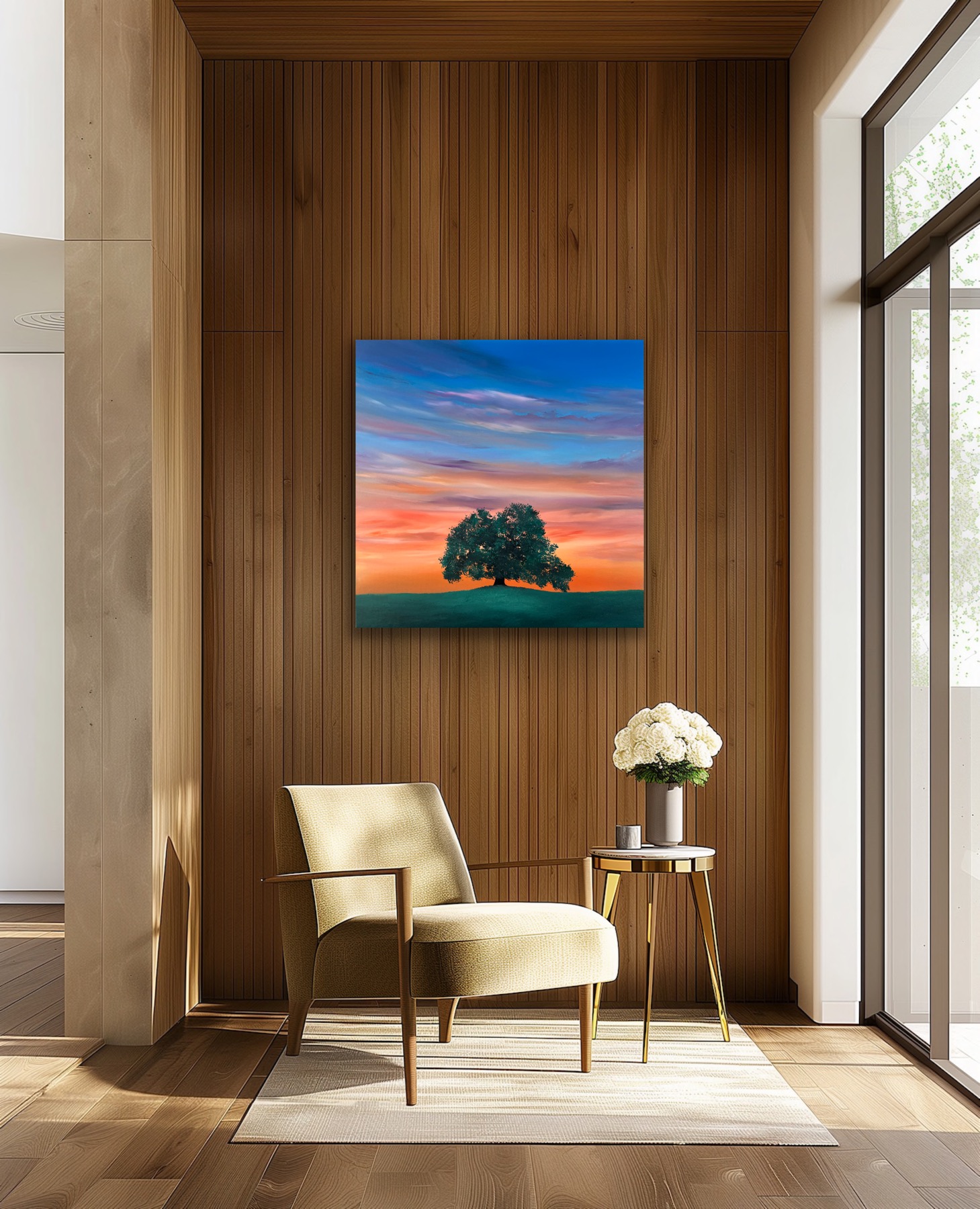 Oil Painting 'Dusk' 40cm x 40cm - Image 3