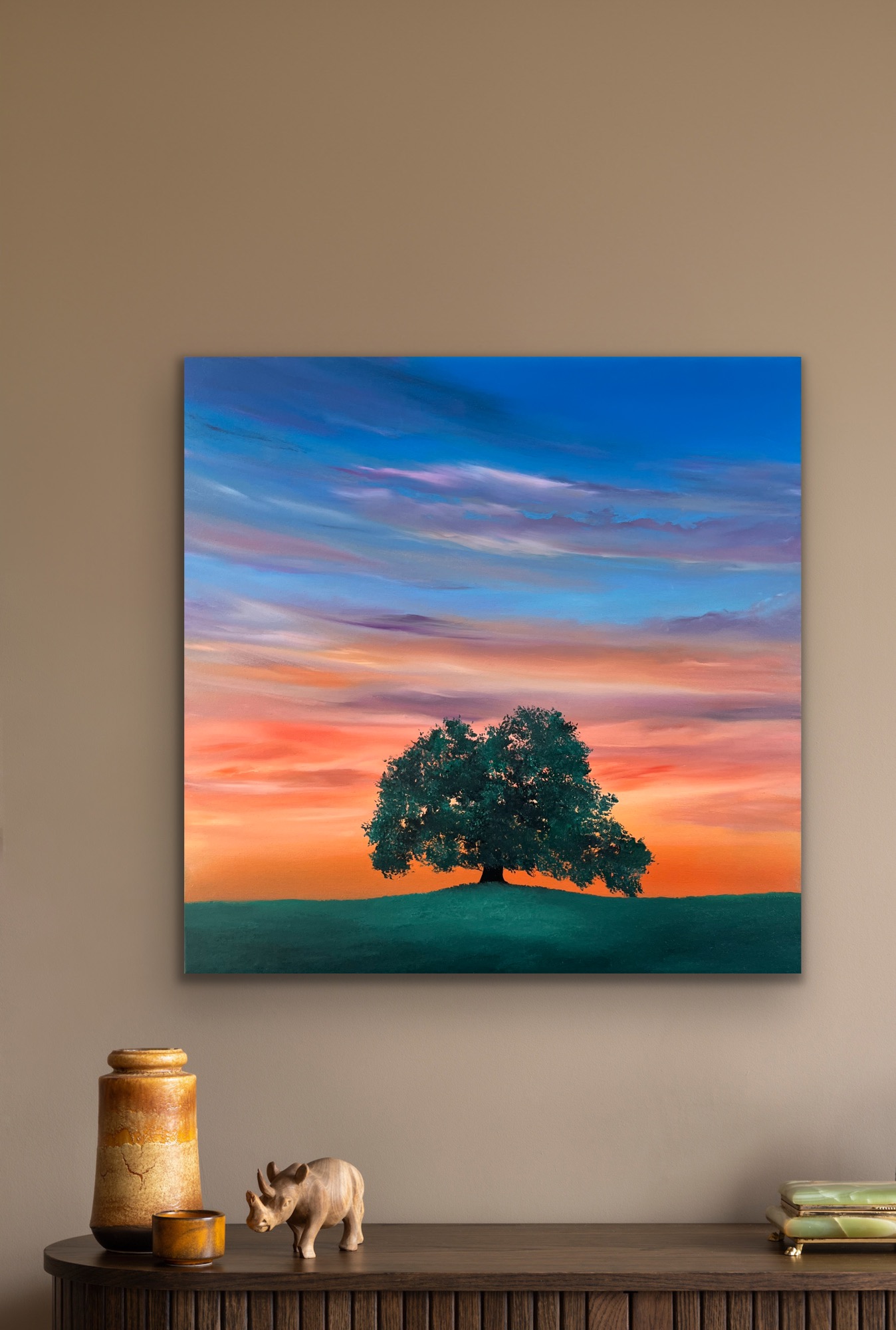 Oil Painting 'Dusk' 40cm x 40cm - Image 2