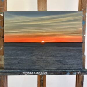 Oil Painting 'The Grande Caymans Sun' Commission 40cm x 30cm
