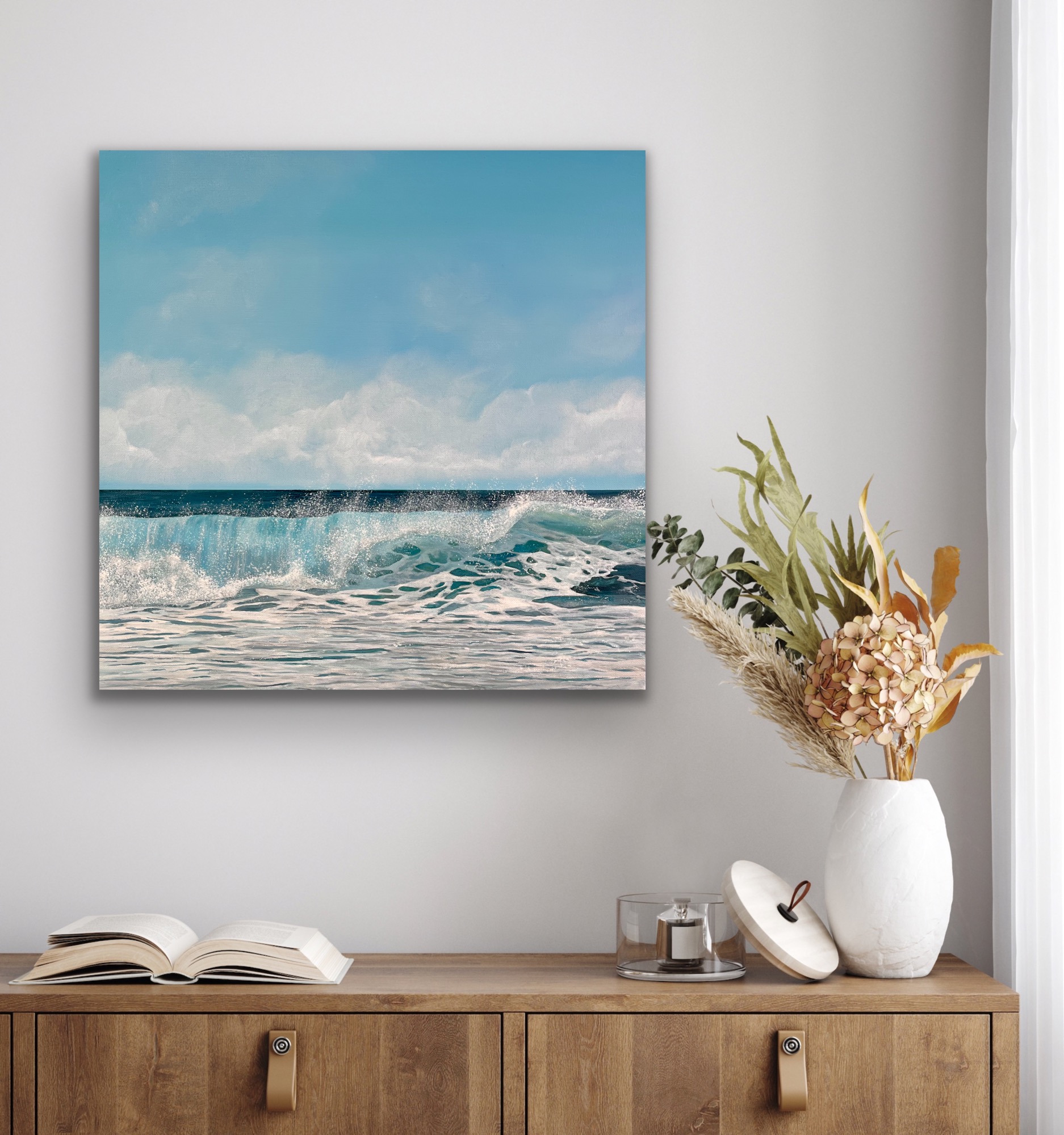 Oil Painting 'Summer' 30cm x 30cm - Image 7