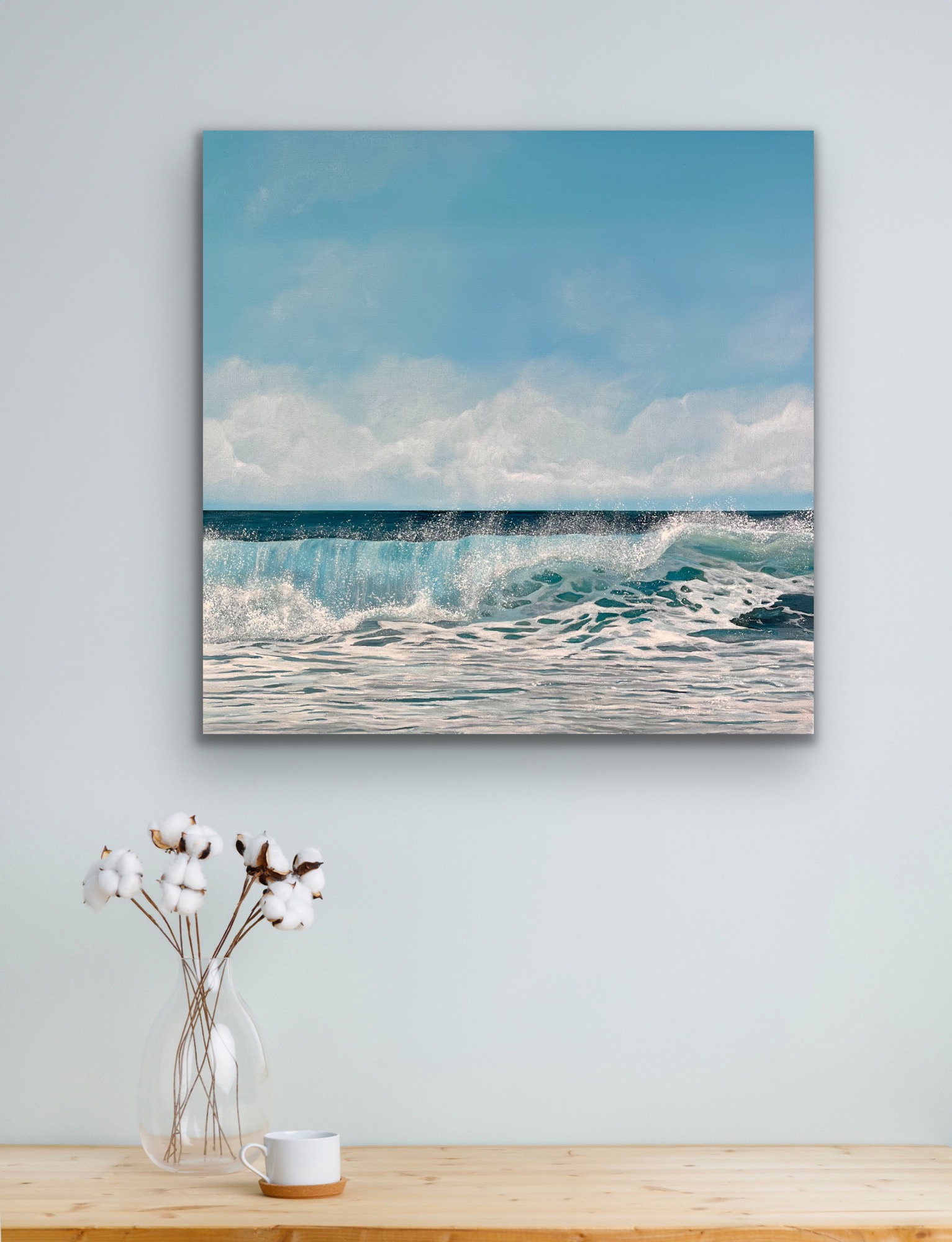 Oil Painting 'Summer' 30cm x 30cm - Image 6