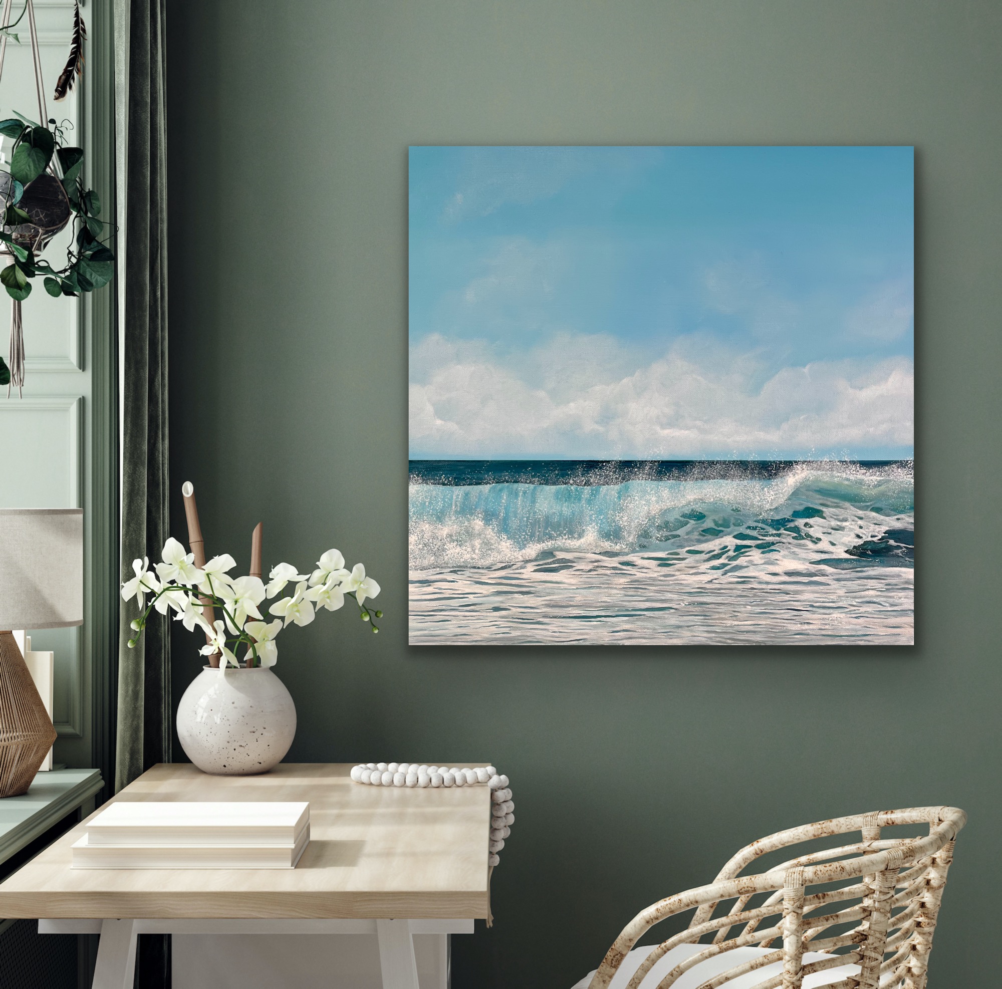 Oil Painting 'Summer' 30cm x 30cm - Image 5