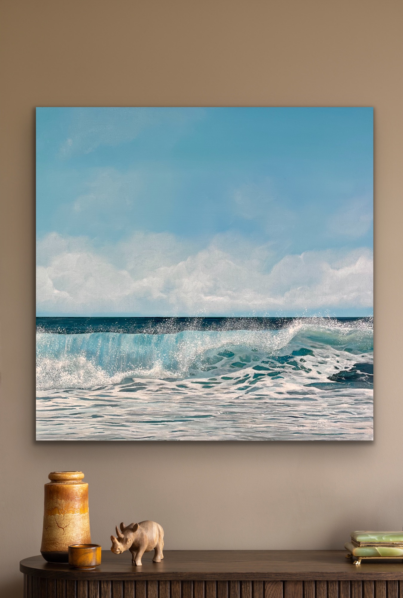 Oil Painting 'Summer' 30cm x 30cm - Image 4