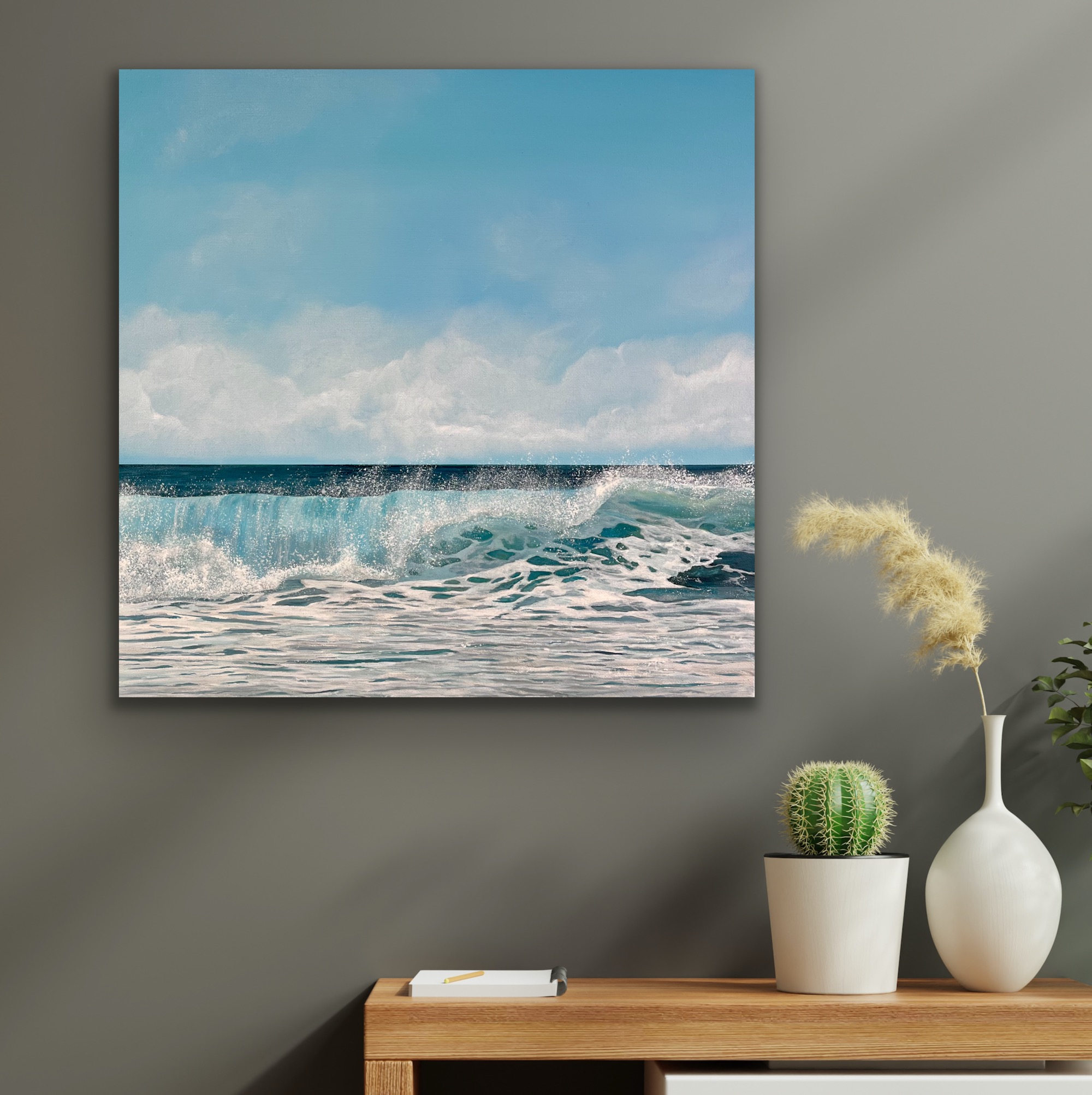 Oil Painting 'Summer' 30cm x 30cm - Image 8