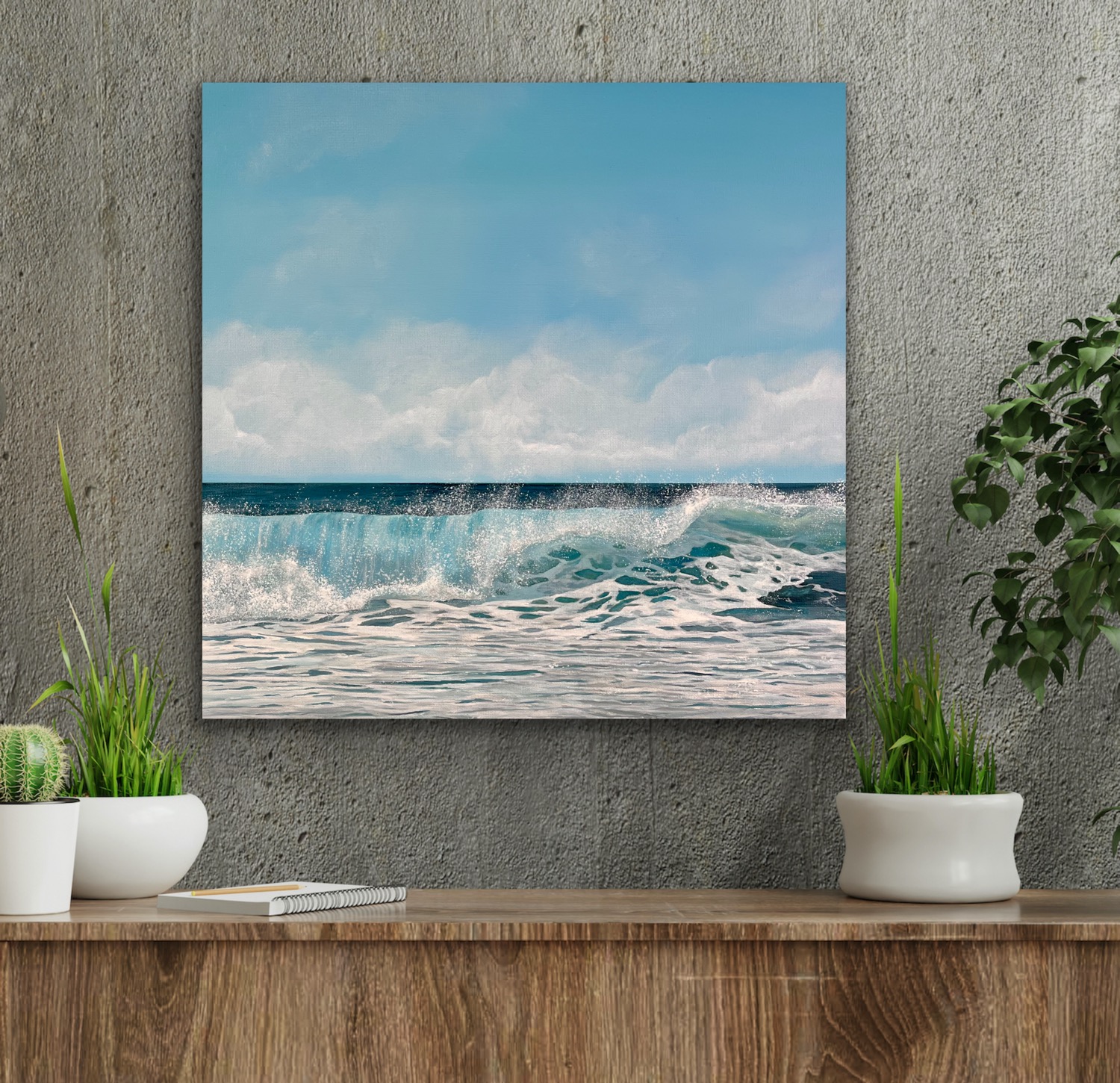 Oil Painting 'Summer' 30cm x 30cm - Image 10