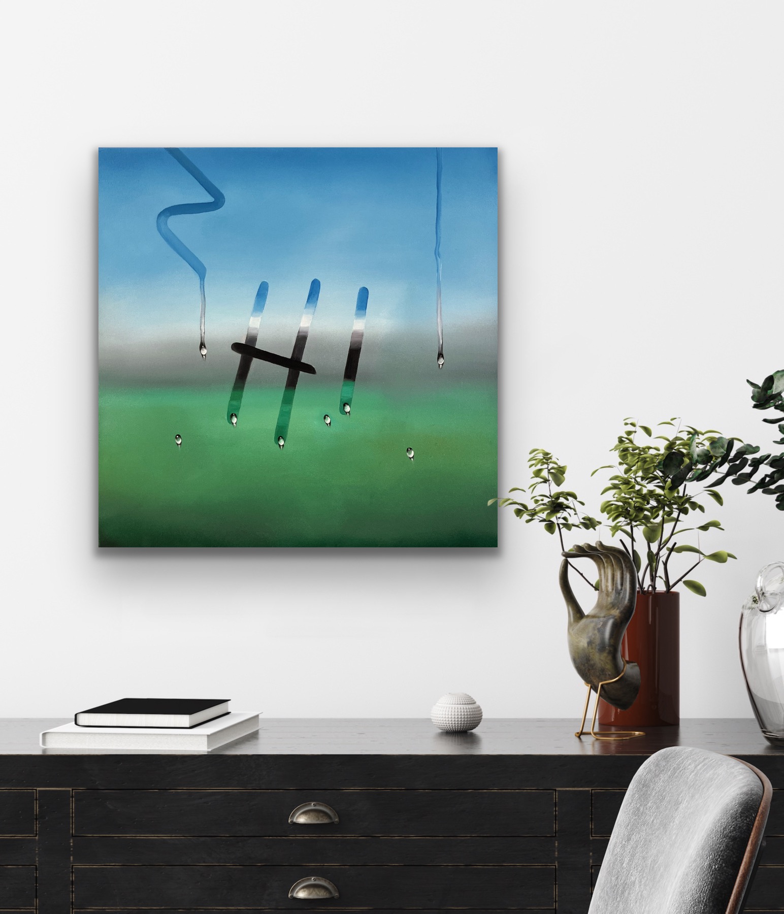 Oil Painting 'Through My Window Part 3' 30cm x 30cm - Image 3