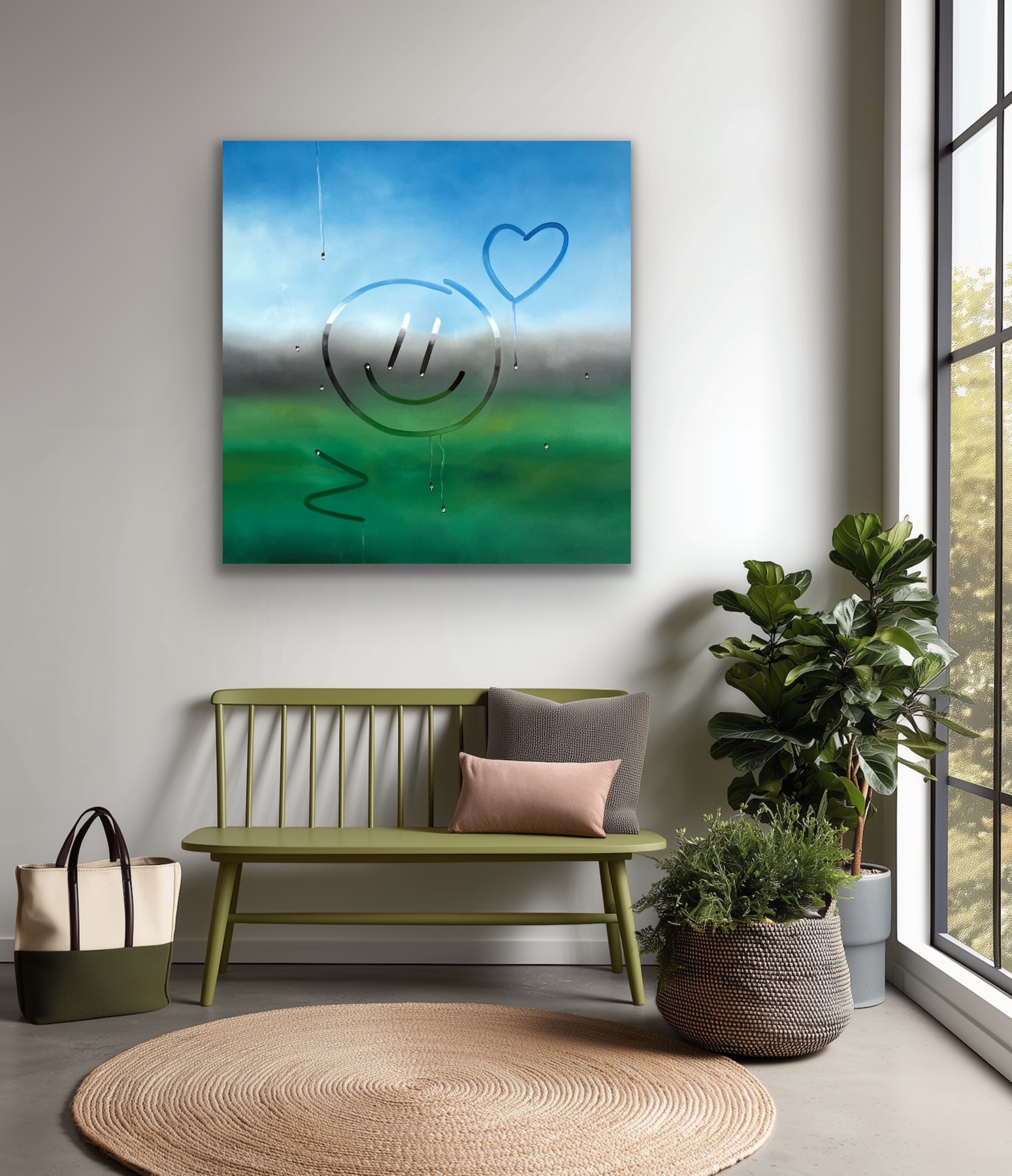 Oil Painting 'Misty Window' 60cm x 60cm - Image 6