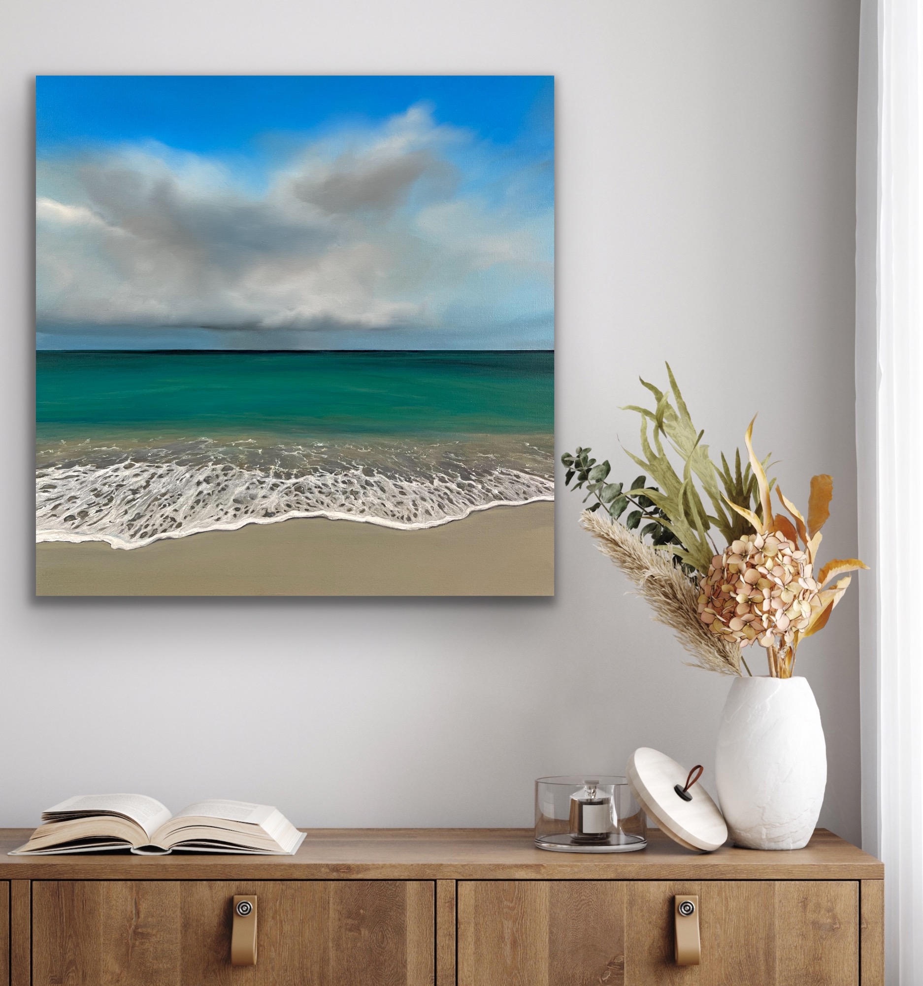 Oil Painting 'Keeper of Dreams' 30cm x 30cm - Image 8