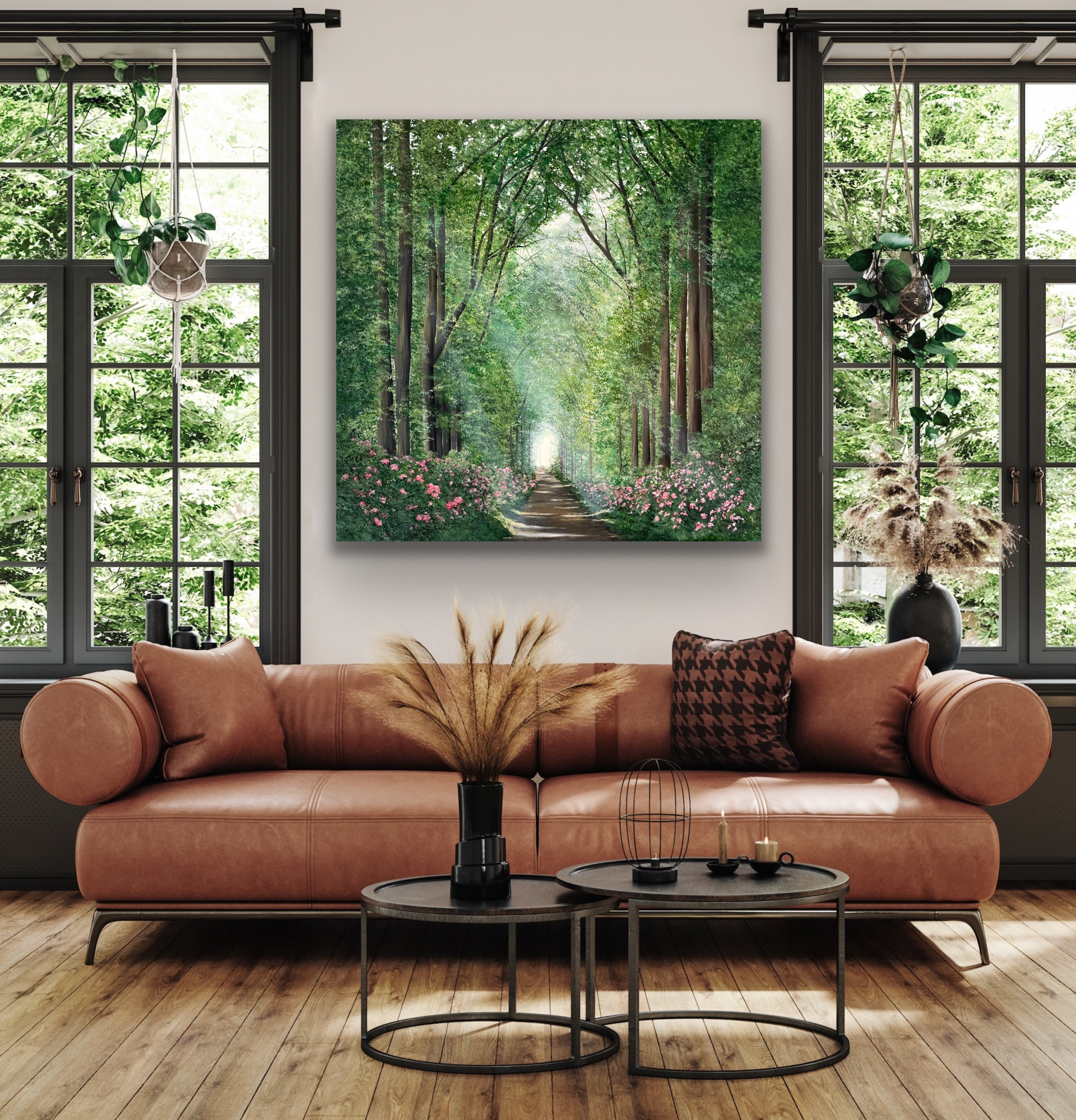 Original Acrylic Painting 'The Silent Forest' 60cm x 60cm - Image 4