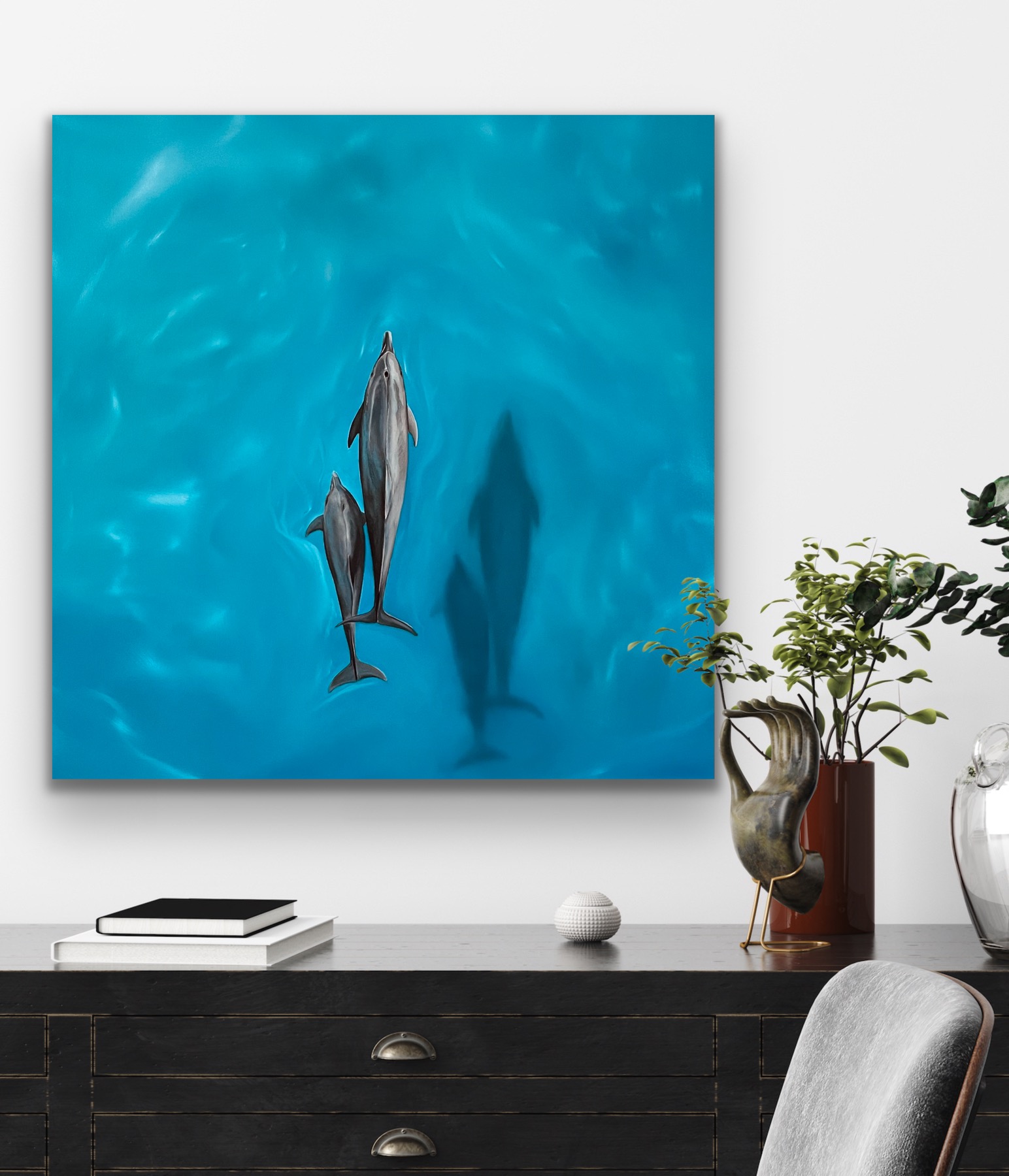 'Sea Dreams' original oil painting 50cm x 50cm - Image 4