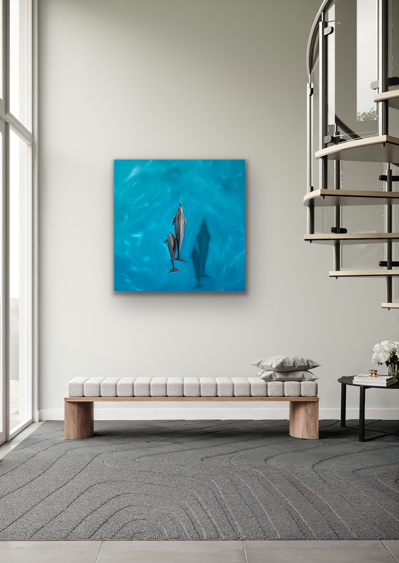 'Sea Dreams' original oil painting 50cm x 50cm - Image 10