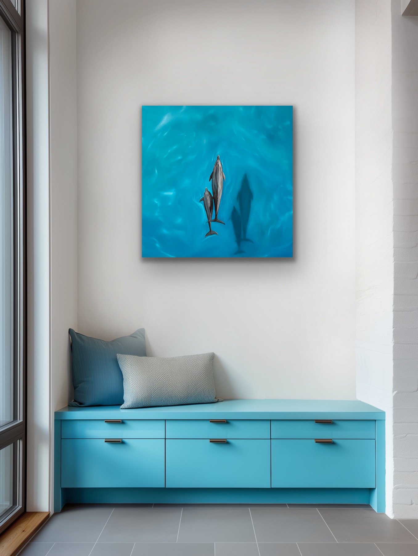 'Sea Dreams' original oil painting 50cm x 50cm - Image 9