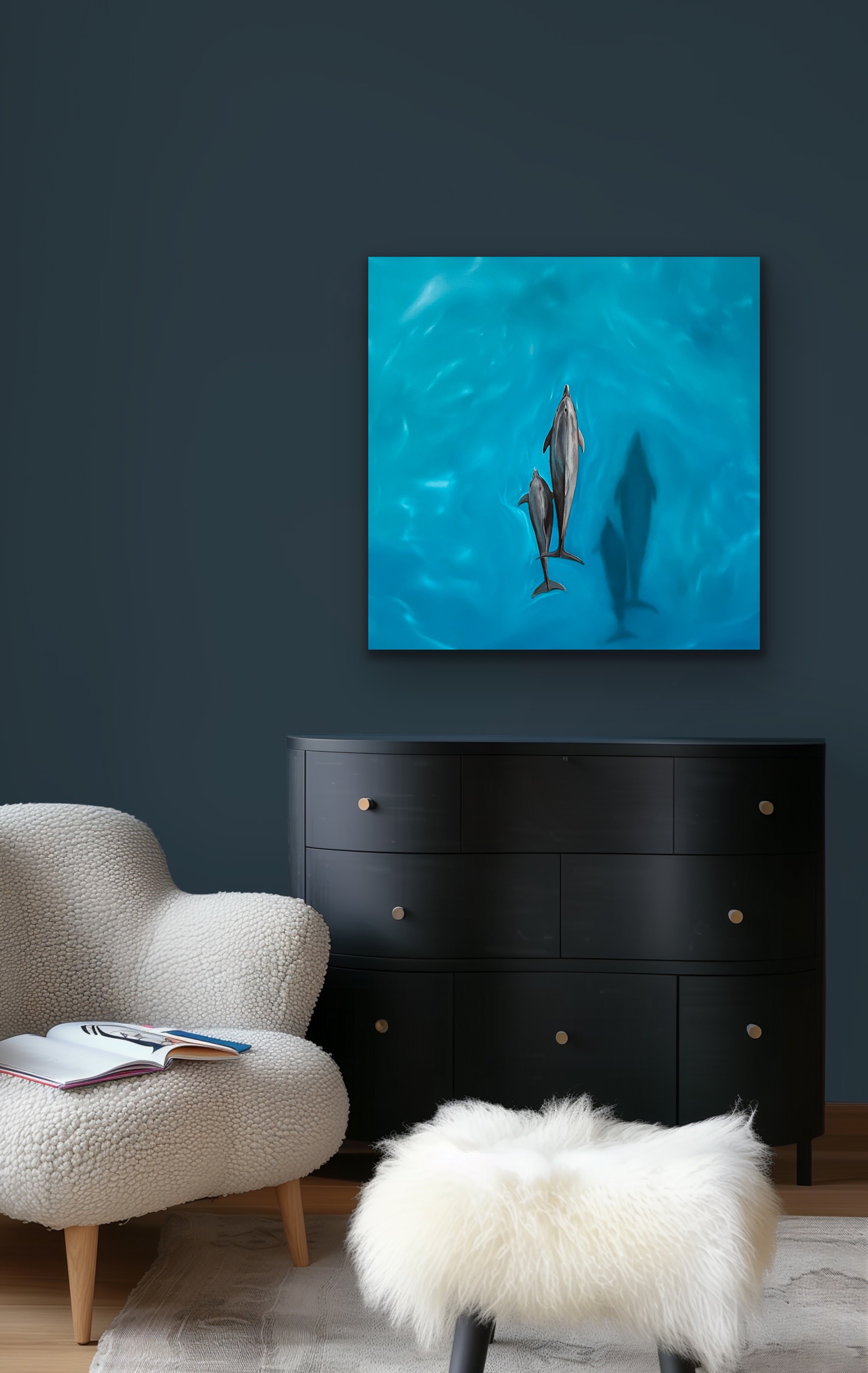 'Sea Dreams' original oil painting 50cm x 50cm - Image 8