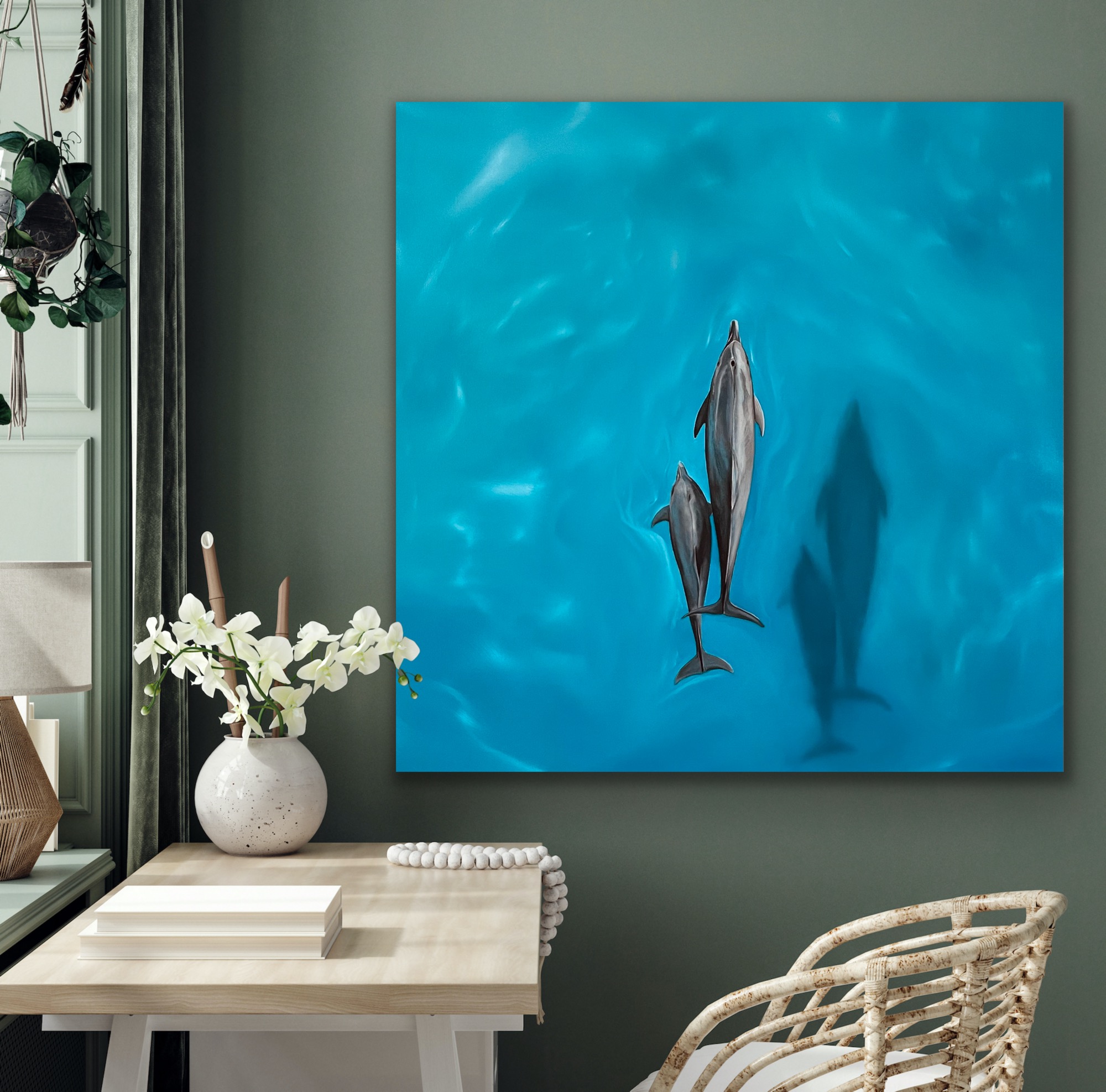 'Sea Dreams' original oil painting 50cm x 50cm - Image 6