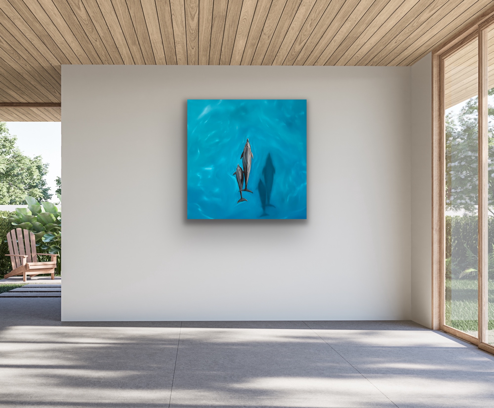 'Sea Dreams' original oil painting 50cm x 50cm - Image 5